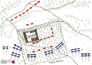 Hougoumont şatosuna saldırı düzeni.