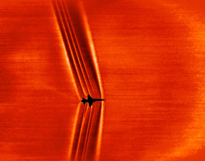 NASA patentli BOSCO tekniği ile çekilen T-38C fotoğrafı. [NASA]