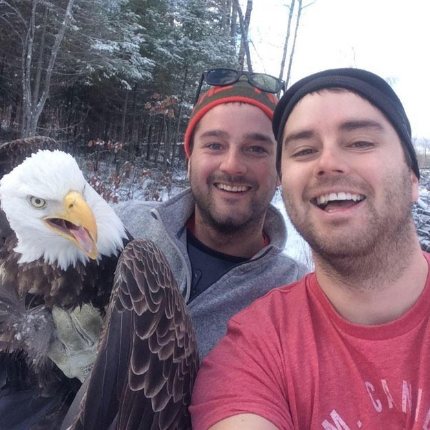 Kel kartal ile selfie