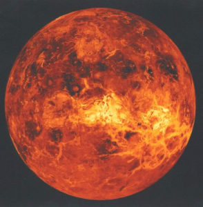 Magellan tarafından elde edilen Venüs görüntüsü. [NASA]