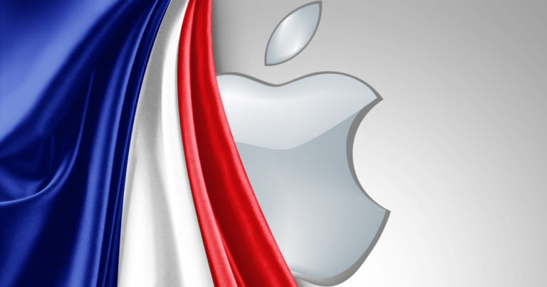 apple logo french flag france